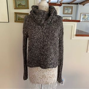 ALICE + OLIVIA Heathered Black & White 100% Merino Wool Turtleneck Sweater L